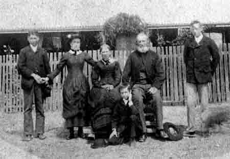 The Leggett family in front of their Berrimal home, circa 1882